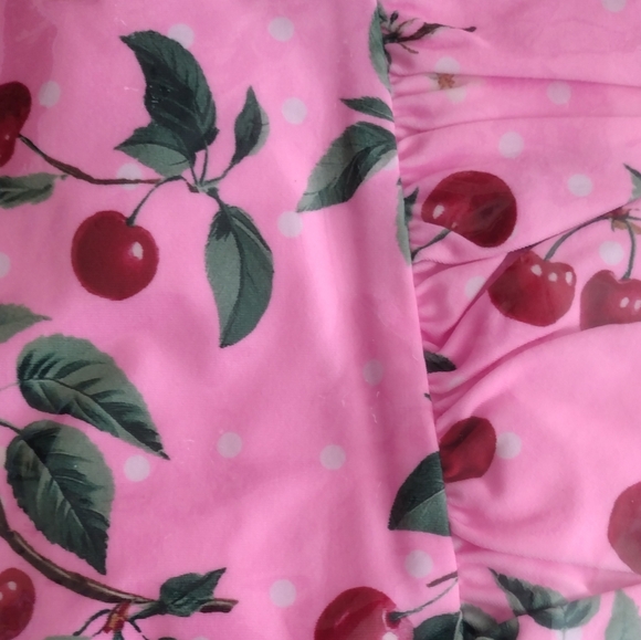 Torrid Retro Chic High-Rise Ruched Swim Bottom Pink Cheery Cherry 4X Nwt - Picture 6 of 6